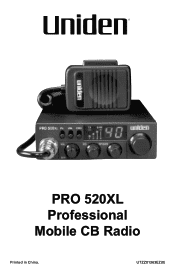 Uniden PRO520XL English Owners Manual