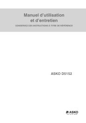 Asko D5152 User manual Use & Care Guide Asko D5152 FR