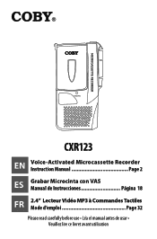 Coby CXR123 User Manual