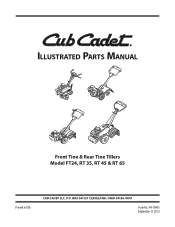 Cub Cadet RT 35 Rear-Tine Garden Tiller Parts Manual