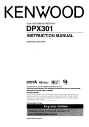 Kenwood DPX301 Instruction Manual