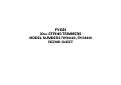 Ryobi RY34421 Repair Sheet
