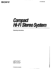 Sony HST-D107 Operating Instructions
