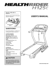 HealthRider H125t Treadmill Uk Manual