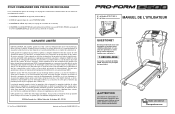ProForm C500 Treadmill Canadian French Manual