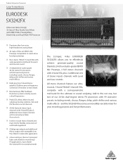Behringer SX3242FX Product Information Document