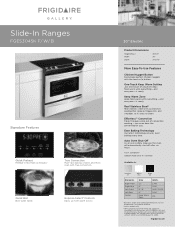 Frigidaire FGES3045KB Product Specifications Sheet (English)