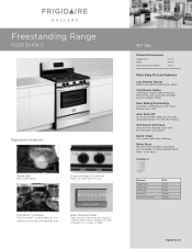Frigidaire FGGF3041KF Product Specifications Sheet (English)