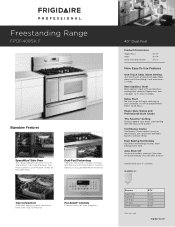 Frigidaire FPDF4085KF Product Specifications Sheet (English)