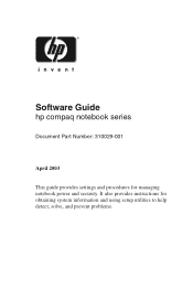 HP Nc4000 Software Guide: HP Compaq Notebook nc4000 Series