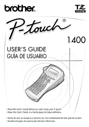 Brother International PT 1400 Users Manual - English