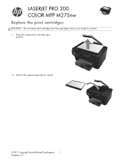 HP TopShot LaserJet Pro M275 HP LaserJet Pro 200 color MFP M275nw - Replace the print cartridges