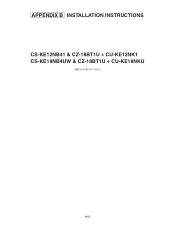 Panasonic CS-KE18NB4U Installation Manual