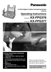 Panasonic KXFPG376 KXFPG376 User Guide