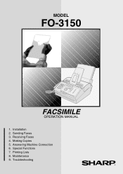Sharp 3150 FO-3150 Operation Manual