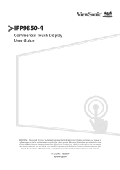 ViewSonic IFP9850 Gen 4 - 98inch ViewBoard 4K Ultra HD Interactive Flat Panel IFP9850-4 User Guide