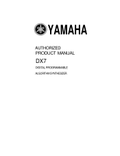 Yamaha DX7 Product Manual
