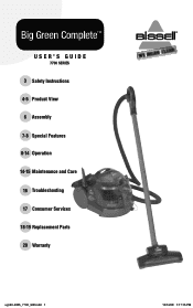 Bissell Big Green Complete Deep Cleaner/Vacuum User Guide - English