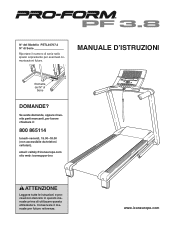 ProForm 3.8 Treadmill Italian Manual