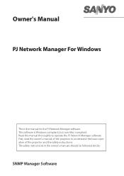Sanyo PLC XU115 Instruction Manual, PLC-XU115 PJ Network Manager, Windows