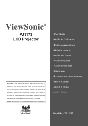 ViewSonic PJ1173 PJ1173 User Guide, English