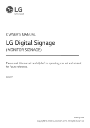 LG 86BH5F-M Owners Manual