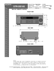 Sony STR-DE185 Dimensions Diagrams