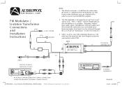 Audiovox FMM100A Installation Instructions