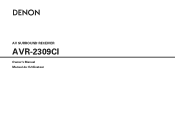 Denon AVR 2309CI Owners Manual - English
