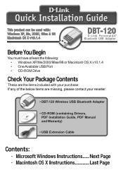 D-Link DBT-120 Quick Installation Guide