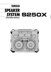 Yamaha S250X Owner's Manual (image)