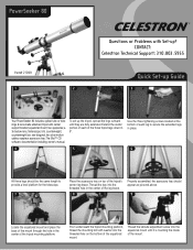 Celestron PowerSeeker 80EQ Telescope PowerSeeker 80 Quick Setup Guide