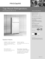 Frigidaire FFHT1614QW Product Specifications Sheet