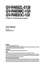 Gigabyte GV-R485MC-1GI Manual