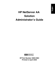 HP NetServer AA 4000 HP NetServer AA 6200 Solution Release 3.0 Administrator’s Guide
