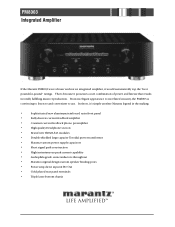 Marantz PM8003 Integrated Amplifier IR Remote Code List
