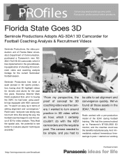 Panasonic BT-3DL2550 PROfiles: Florida State Goes 3D