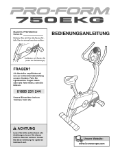 ProForm 750 Ekg Bike German Manual