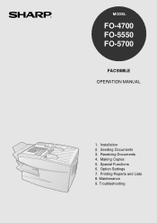 Sharp FO-4700 FO-4700 Operation Manual