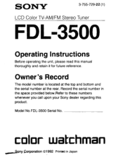 Sony FDL-3500 Users Guide