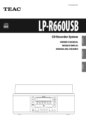 TEAC LP-R660USB-PB LP-R660USB Owner s Manual