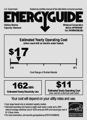 Whirlpool WFW9050XW Energy Guide