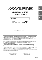 Alpine CDE-134HD Owner's Manual (english)