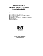 HP Tc2100 hp server tc2100 NOS installation guide (English)