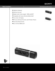 Sony NWZ-B103F Marketing Specifications (Black)