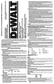 Dewalt DW292K Instruction Manual