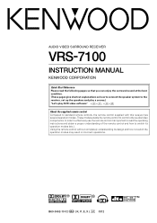 Kenwood VRS-7100 Instruction Manual