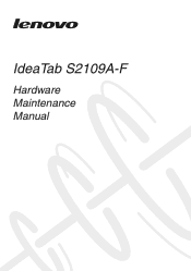 Lenovo IdeaTab S1209A Lenovo IdeaTab S2109A-F Hardware Maintenance Manual