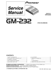 Pioneer GM-232 Service Manual