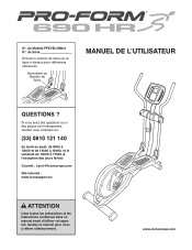 ProForm 690 Hr Elliptical French Manual